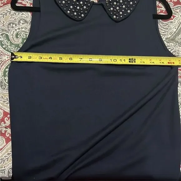 Philosophy navy beaded neckline dress M - Picture 9 of 9